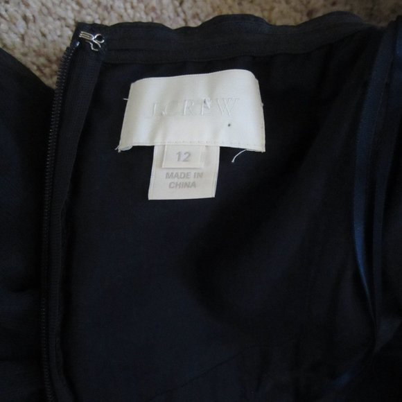 J CREW STRAPLESS DARK BLUE SILK MINI DRESS SIZE 12 - Picture 6 of 8